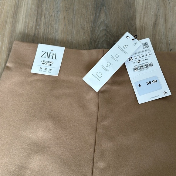 ZARA NWT Hi-Rise legging size M khaki - Picture 4 of 6